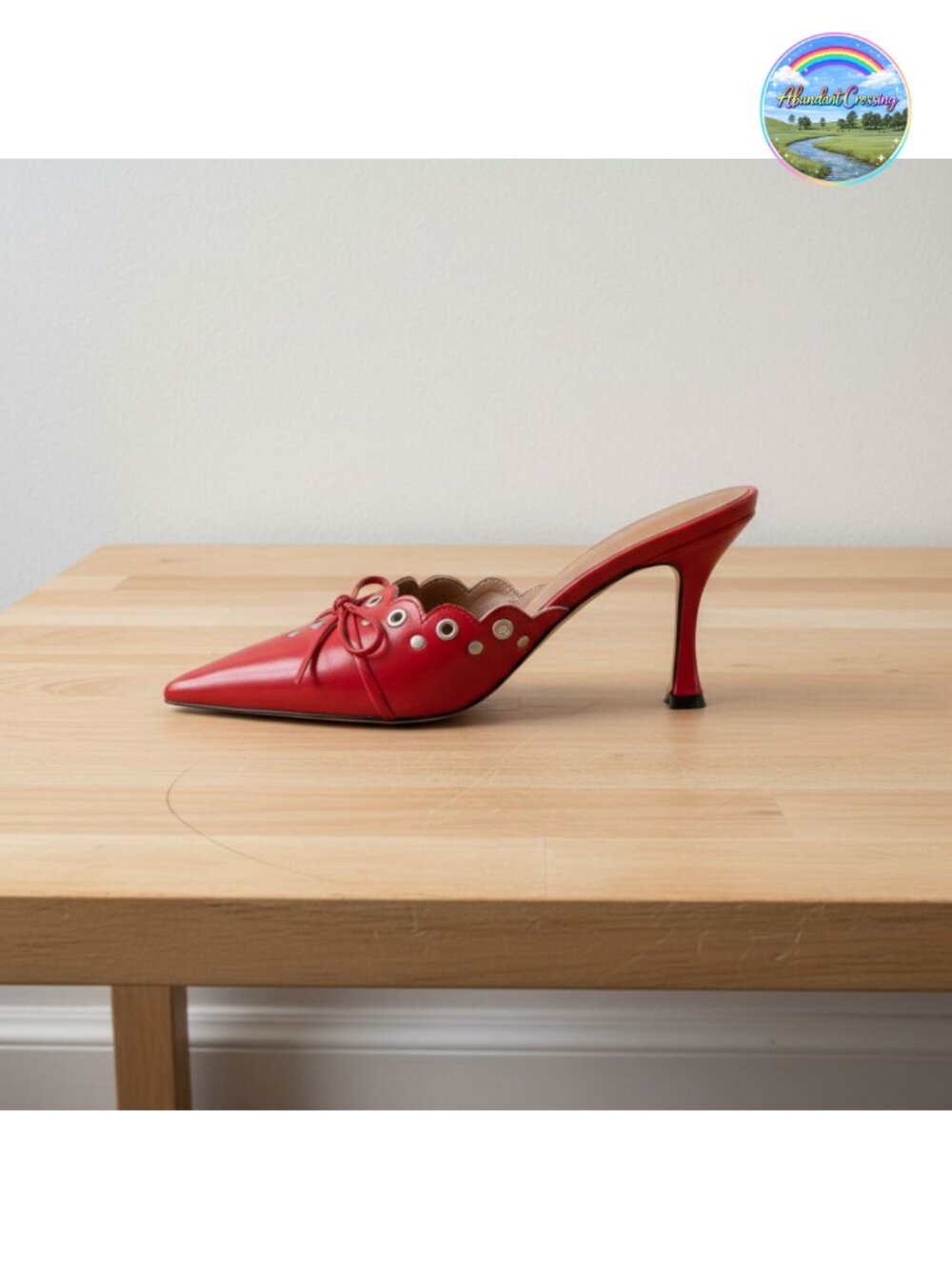 Suede Kitten Heel Mules Pointed Toe Studded Bow Wedding Heels